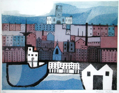 Queen's Dock (Liverpool Suite) (colour litho)