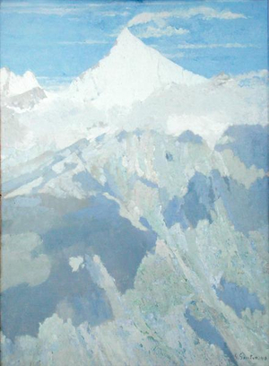The Weisshorn, 1918 (oil on canvas)