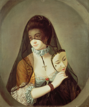The Fair Nun Unmasked (oil on canvas)