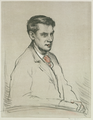 Portrait of Alfred Orage (pencil and w/c on paper)