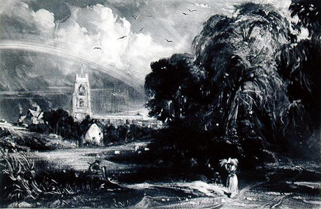 Stoke-by-Nayland, after Constable (etching)