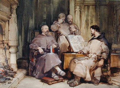 The Four Monks (w/c and gouache on paper)