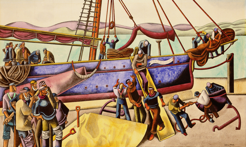 Loading Ballast, 1924 (pencil and w/c on paper)