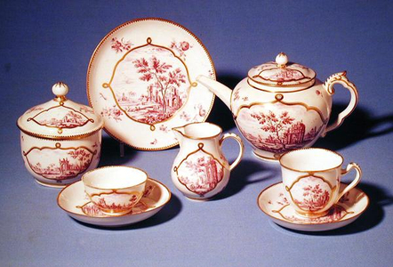 Part of the Swinborn Tea Service, Chelsea porcelain of the gold anchor period, c.1758 (porcelain)