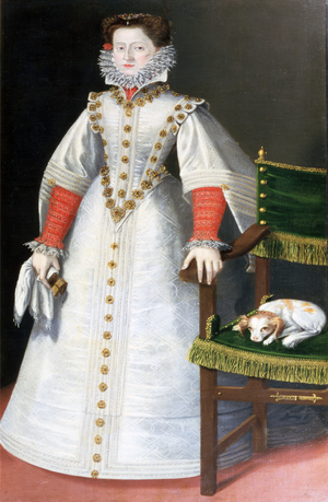 Portrait of a lady, said to be Polyxena Pernstein (1566-1642) c.1590 (oil on canvas)