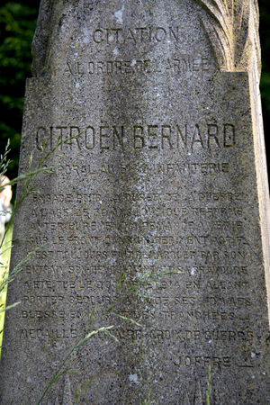 France, Champagne-Ardenne, Marne (51), Vienne le Chateau (Vienne-le-Chateau) - Grave of the corporal Bernard Citroen, son of the inventor of cars Citroen. Photography Florent Lamontagne