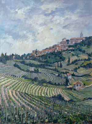 Vineyards, Tuscany (oil on canvas)