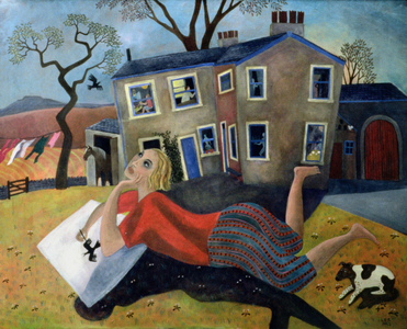 The Artist at Meregill, 1992 (acrylic)