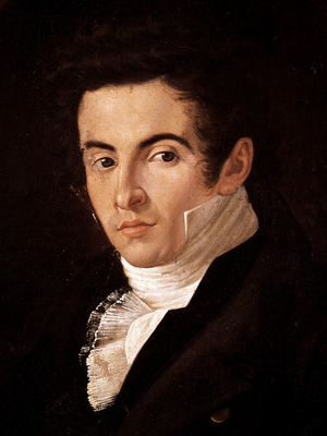 : Portrait of the composer Vincenzo Bellini (1801-1835). Painting by Giuseppe Cammarano (1766-1850). Naples, Museo Nazionale di San Martino (San Martino National Museum)