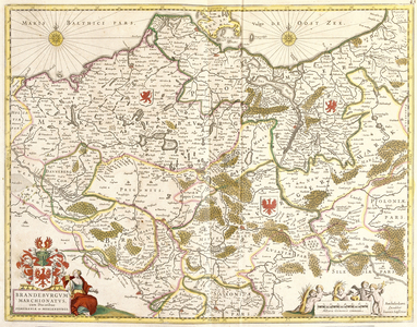 Map of the Margraviate of Brandenburg (Germany) (etching, 1671)