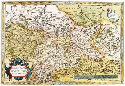 Map of Saxonia, Thuringia in Germany, 1570 (engraving)