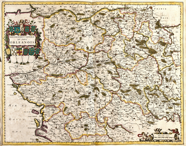Map of the general government of the Orlean country (France) (etching, 1671)