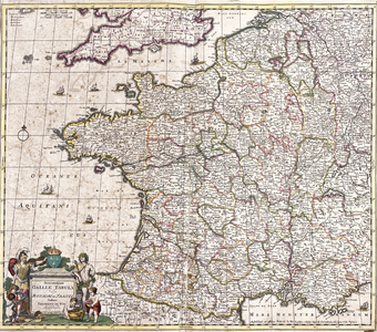 Map of the Kingdom of France (etching, 1671)