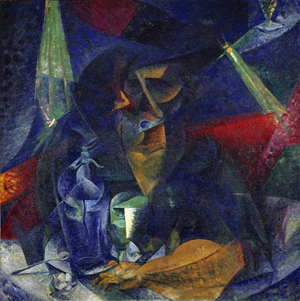 Lady at the Cafe: Compenetration of Lights and Planes, c.1912 (oil on canvas)