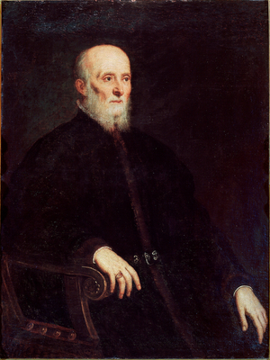 Portrait of Alvise Cornaro (1484-1566), Renaissance Mecene Painting by Jacopo Robusti dit Tintoretto (the Tintoret) (1518-1594) 1564 approx. Sun. 113x85 cm Florence, Palazzo Pitti, Galleria Palatina