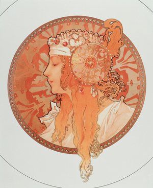 Blonde. From the serie Byzantine heads (lithography, 1897)
