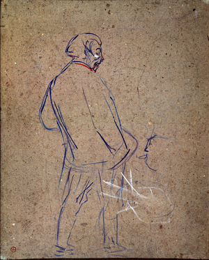 Aristide Sparrow singing in his cabaret, 1892 (Oil on paper)