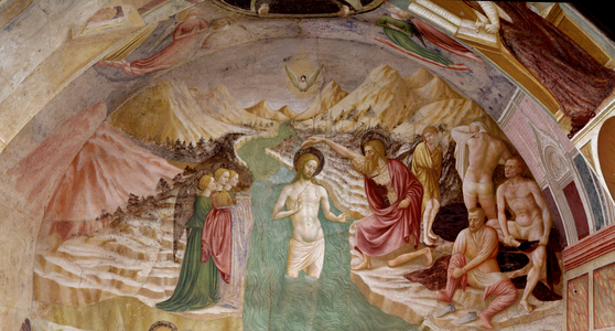The life of John the baptist: baptism of the christ - Fresco, 1435