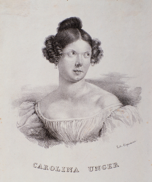 Portrait of Caroline Ungher (Unger) (engraving, 19th century)
