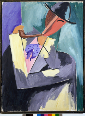 Man Smoking (oil on canvas, 1913-1914)