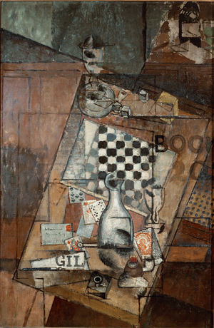 Still Life a Chess Painting by Louis Markus dit Louis Marcoussis (1878-1941) 1912 Sun. 143x97 cm Paris, Musee National d'Art Moderne, Centre Georges Pompidou