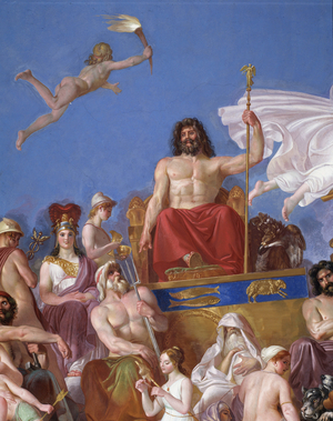 Council of the Gods on the Olympus - Detail of the Vault of the Hall of the Iliad by Luigi Sabatelli (1772-1850) 1819-1825 Florence, Palazzo Pitti