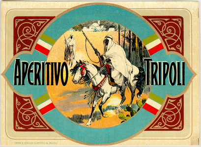 Aperitivo Tripoli alcohol advertisement, late 19th century