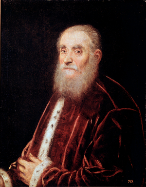 Portrait of Venetian Senator Painting by Jacopo Robusti dit Tintoretto (the Tintoret) (1518-1594) 1580 approx. Sun. 77x63 cm Madrid, Prado Museum