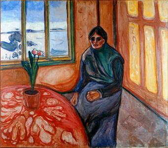 Melancolie (Laura) Painting by Edvard Munch (1863-1944) 1899 Sun. 110x126 cm Oslo, Kommunes Kunstsamlinger Munch-Museet (Musee Munch)