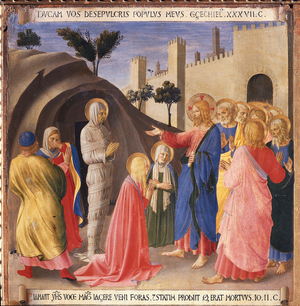 The rising of Lazarus. Life of Christ, Armadio degli Argenti, 1451-53 (tempera on wood)