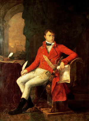 Portrait of Napoleon Bonaparte, wearing first consul uniform, 19th century (oil on canvas)