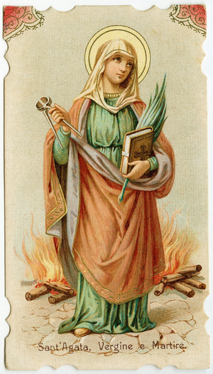 Saint Agathaof Sicily (engraving, 19th century)