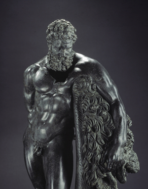 Heracles at rest. Detail. 4th century BC (Bronze sculpture)