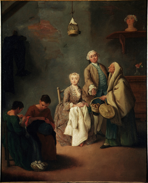 The school of work Painting by Pietro Longhi (1702-1785) 1752 Dim 62x50 cm Venice, Ca 'Rezzonico, n 1302