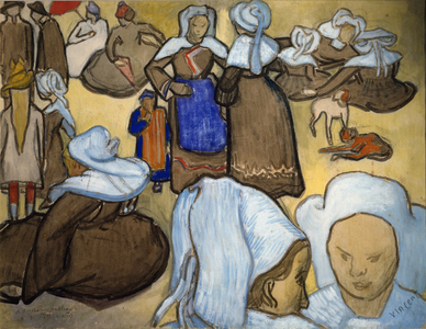 Breton Women Watercolour by Vincent Van Gogh (1853-1890). Dim. 48x67 cm Milan, Galleria d'Arte Moderna
