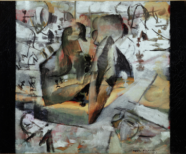 Chess Players Painting by Marcel Duchamp (1887-1968) Paris, National Museum of Modern Art Centre Georges Pompidou