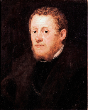Portrait of man with red hair Painting by Jacopo Robusti dit Tintoretto (the Tintoret) (1518-1594) 16th century Dim. 52x43 cm Florence, Galleria degli Uffizi (Offices)