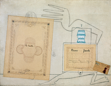 Man has a child called Violette, 1933 (Collage and Mixed Technique)