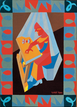 Rosetta at the loom, 1922 (wool)