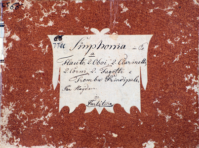 First page of musical score of  Symphony 66 in B flat major by J Haydn