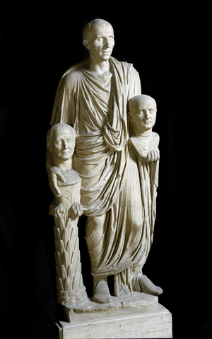 Statue Barberini: Patrician carrying the busts of two ancestors, 1st century BC (marble)