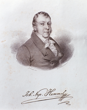 Portrait of Johann Nepomuk Hummel (engraving, 1822)