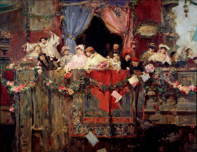 Carnival scene in Rome, 19th century (painting)