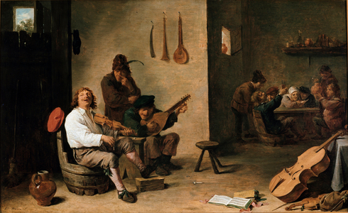 Musicians in a Tavern Painting by David Teniers the Young (1610-1690) 17th century Turin, Galleria Sabauda Italy