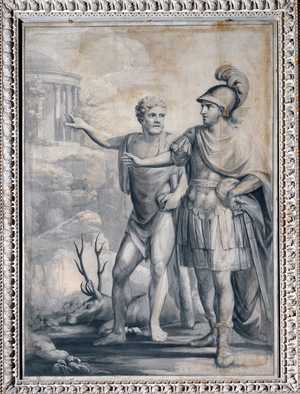 Virtue shows to the heroe the temple of glory (Monochrome drawing, 1805)