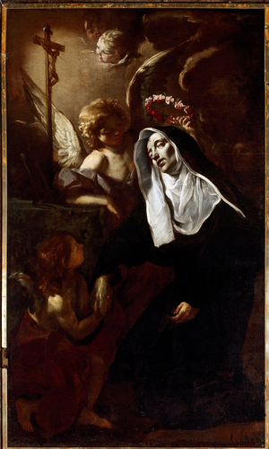 Saint Rita de Cascia in ecstasy (Painting, 17th century)