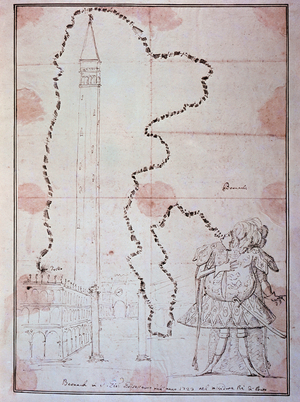 Portrait of Antonio Bernacchi, Italian castrato (Cartoon, 1723)