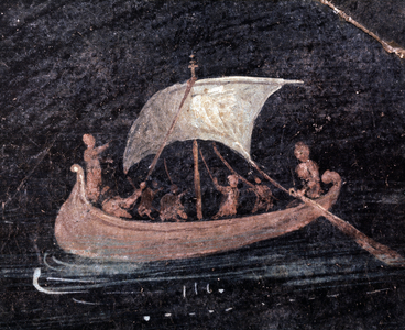 Fishermen boat (fresco, 1st century AD)