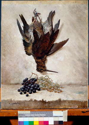 Still Life of Game Painting by Pietro Comba (19th century) 1868 approx. Sun. 52x40 cm Genes, Galleria d'arte moderna