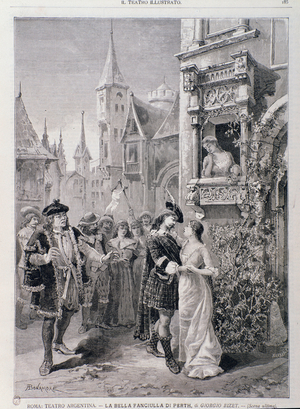 The last scene of The Fair Maid of Perth, opera by Georges Bizet, at the Teatro Argentina in Rome